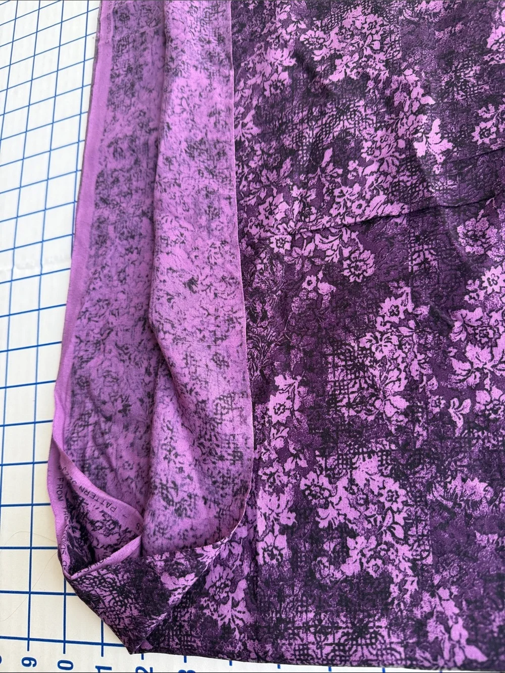 Vintage California Fashions Purple Floral Drapey Rayon-Like Fabric 3 Yds x 48